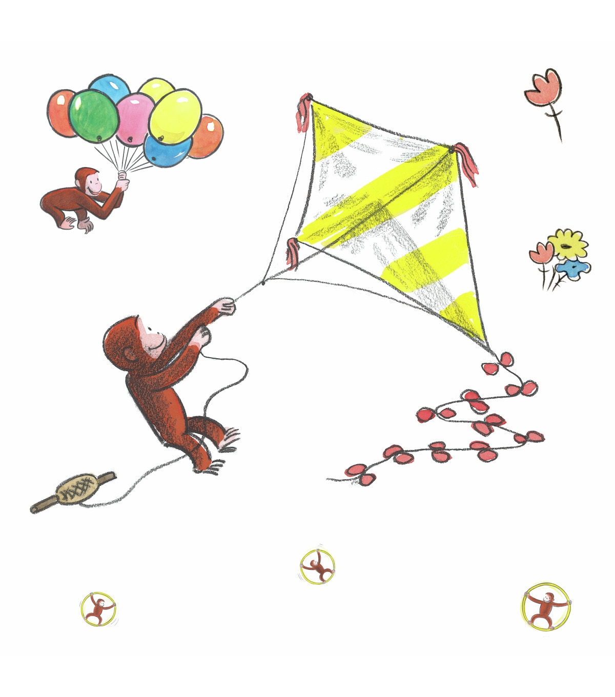 curious george kite clipart