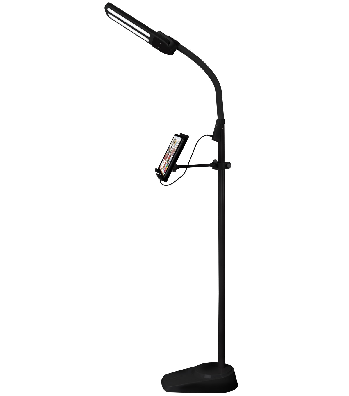 OttLite Dual Shade LED Floor Lamp with USB Charging ...