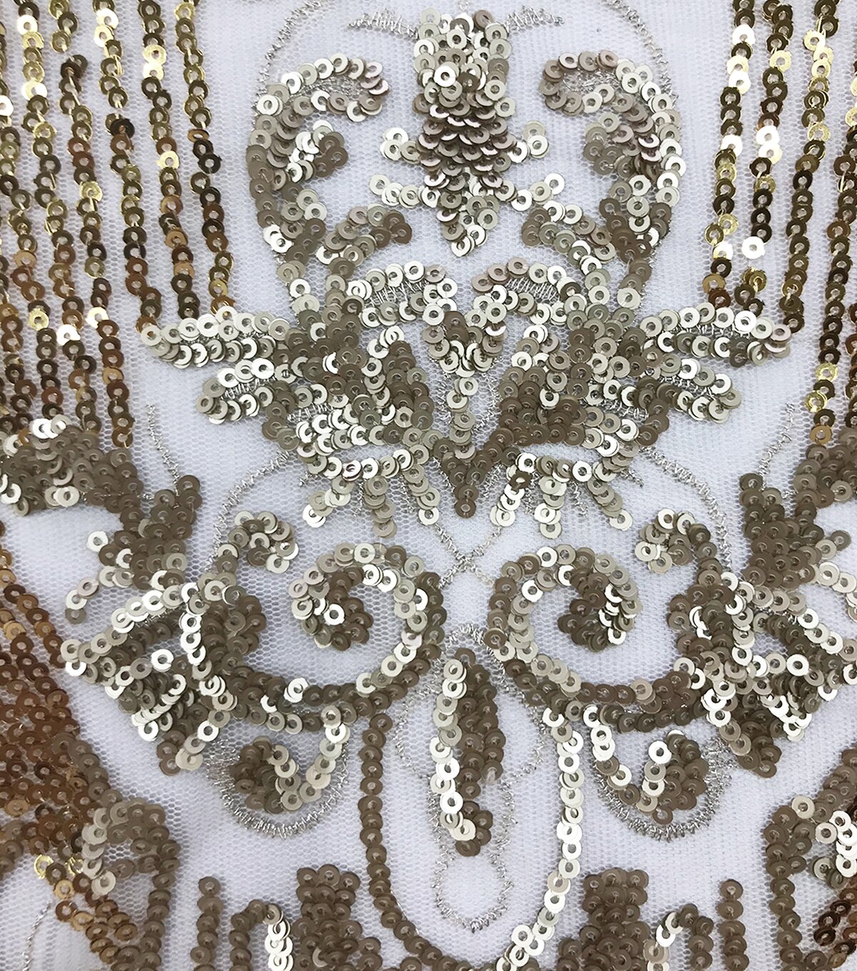 Casa Collection Dahlia Mesh Sequin Fabric-Romantic Gold | JOANN