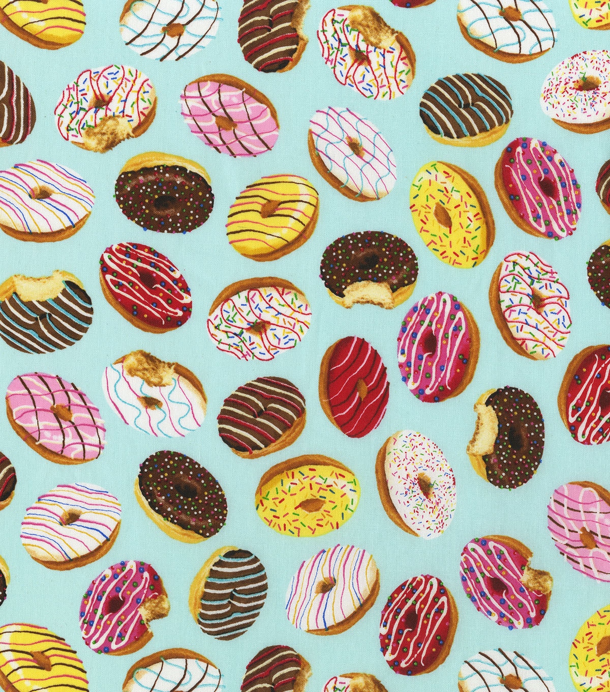 Novelty Cotton Fabric -Tossed Donuts | JOANN