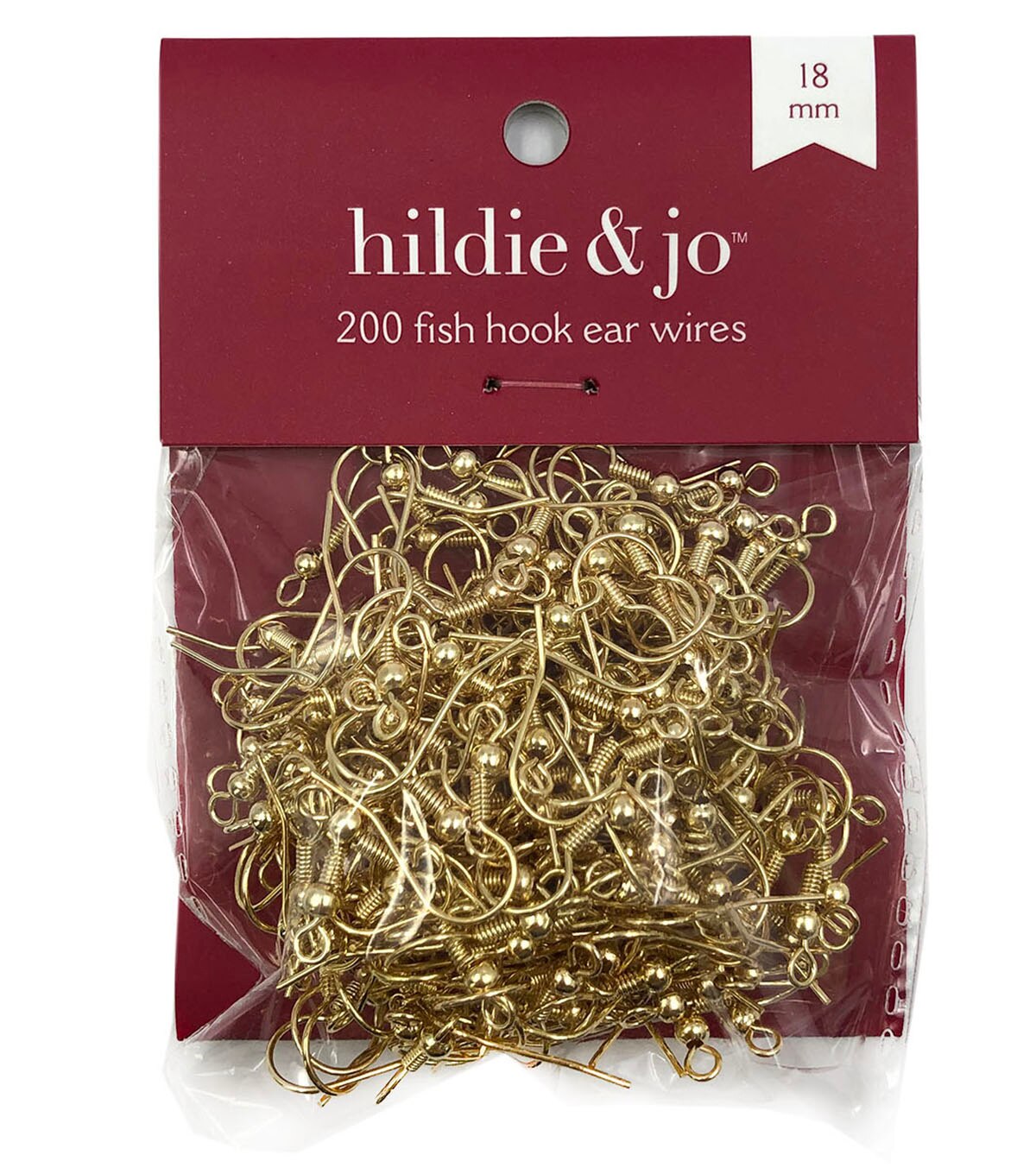  Fish Hook or French Hook Earring Wires (Nickel Free - Gold.78  inch, 8 pcs/pkg)