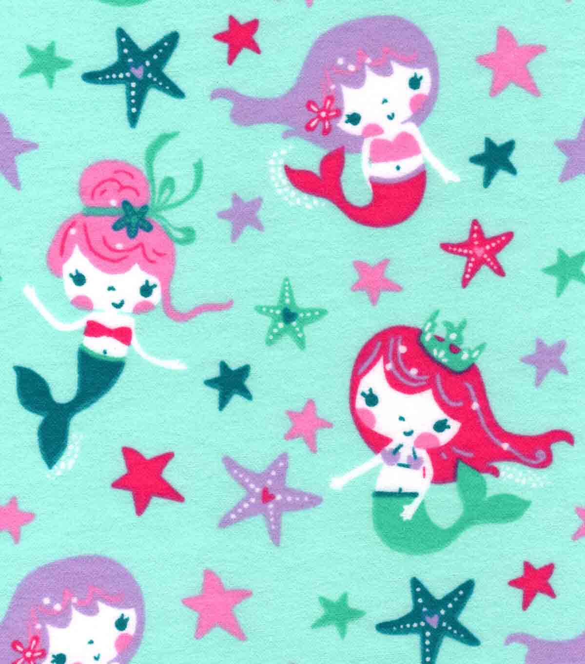 Snuggle Flannel Fabric -Flowing Mermaids | JOANN
