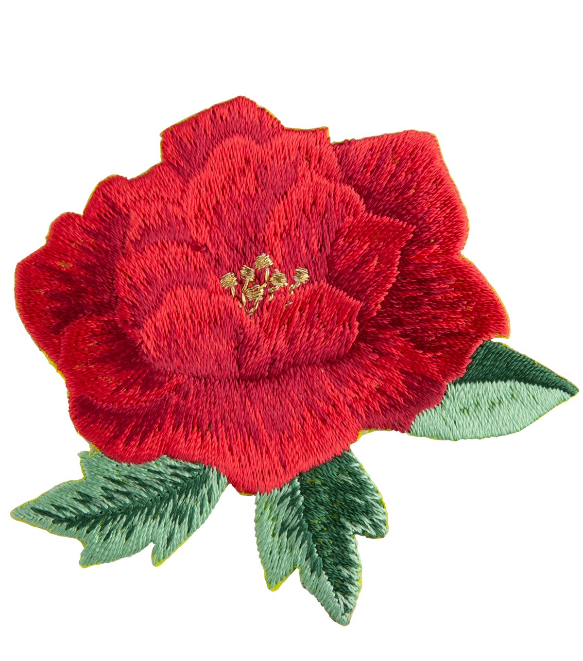 Simplicity Embroidered Rose Floral Iron On Applique Red Joann 6509