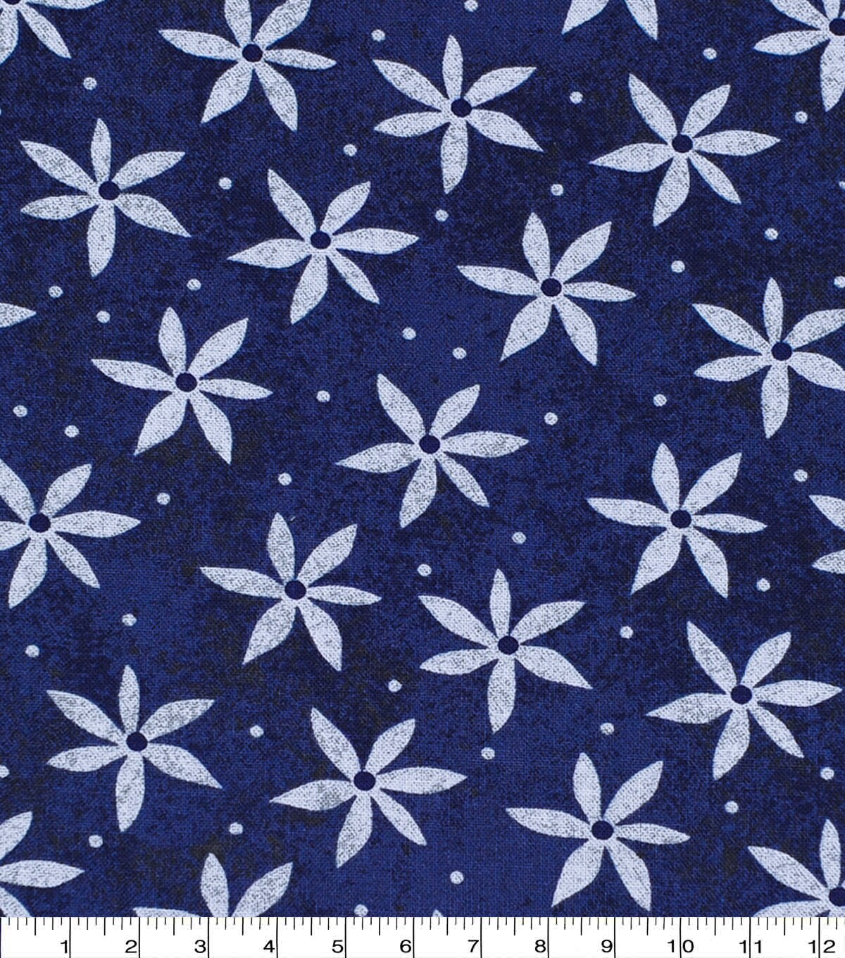 Keepsake Calico Cotton Fabric Daisy Dot on Blue | JOANN
