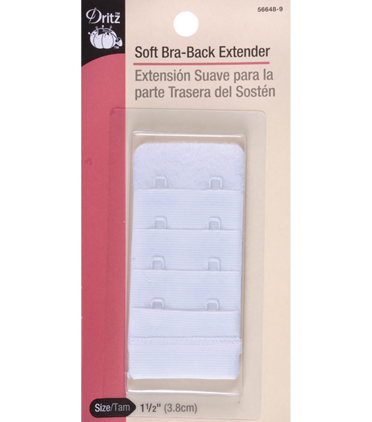 Dritz 2-1/4 Soft Bra-Back Extender, White