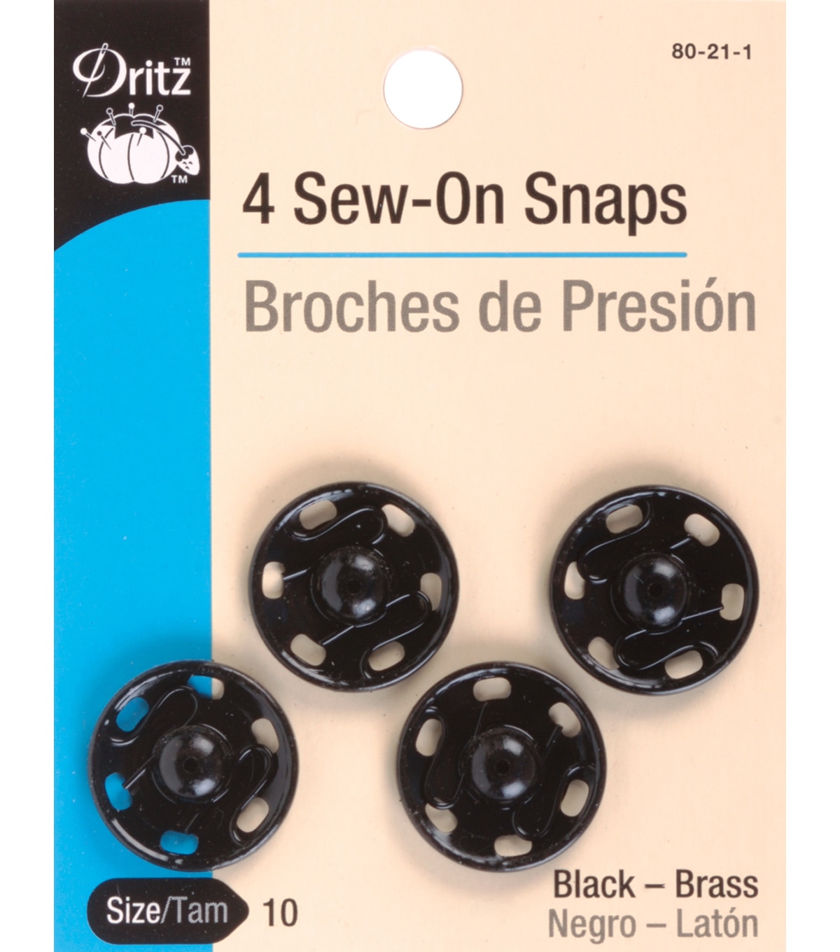 Dritz® Sew-On Snaps - Size 10 4/Pkg