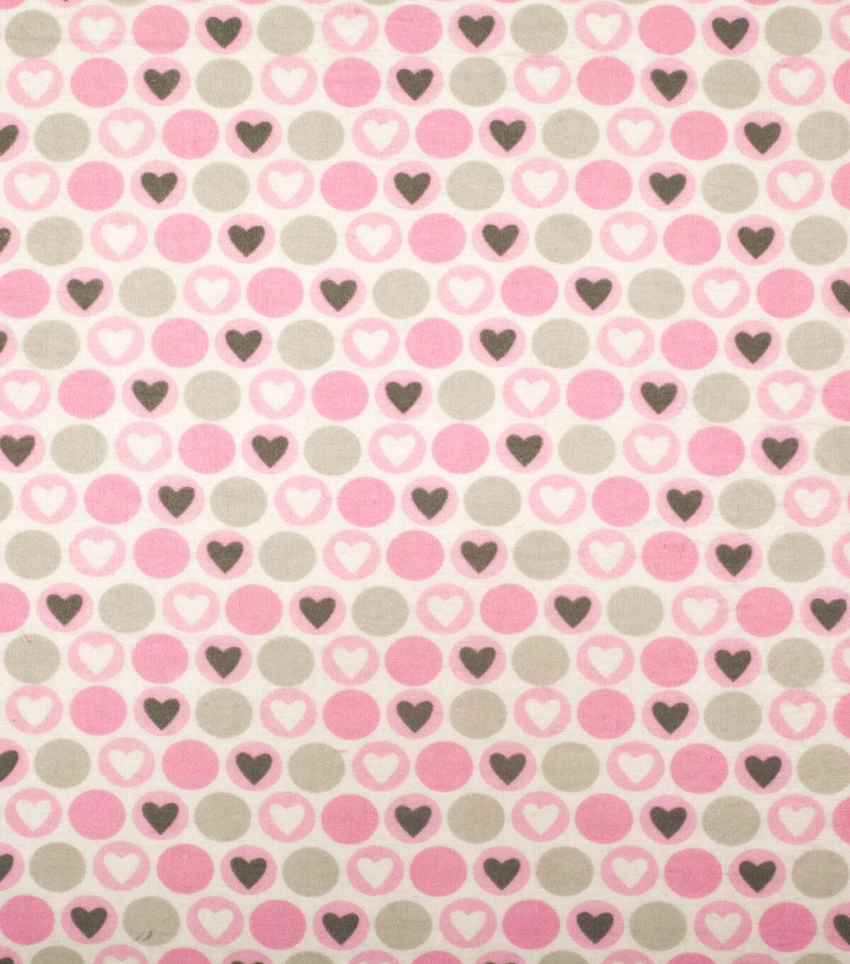 Hearts & Dots Pink & Gray Super Snuggle Flannel Fabric | JOANN