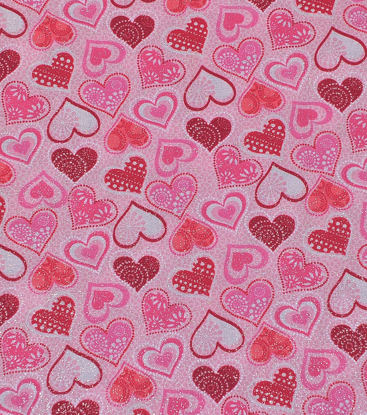 Valentine's Day Cotton Fabric Patterned Hearts Glitter JOANN