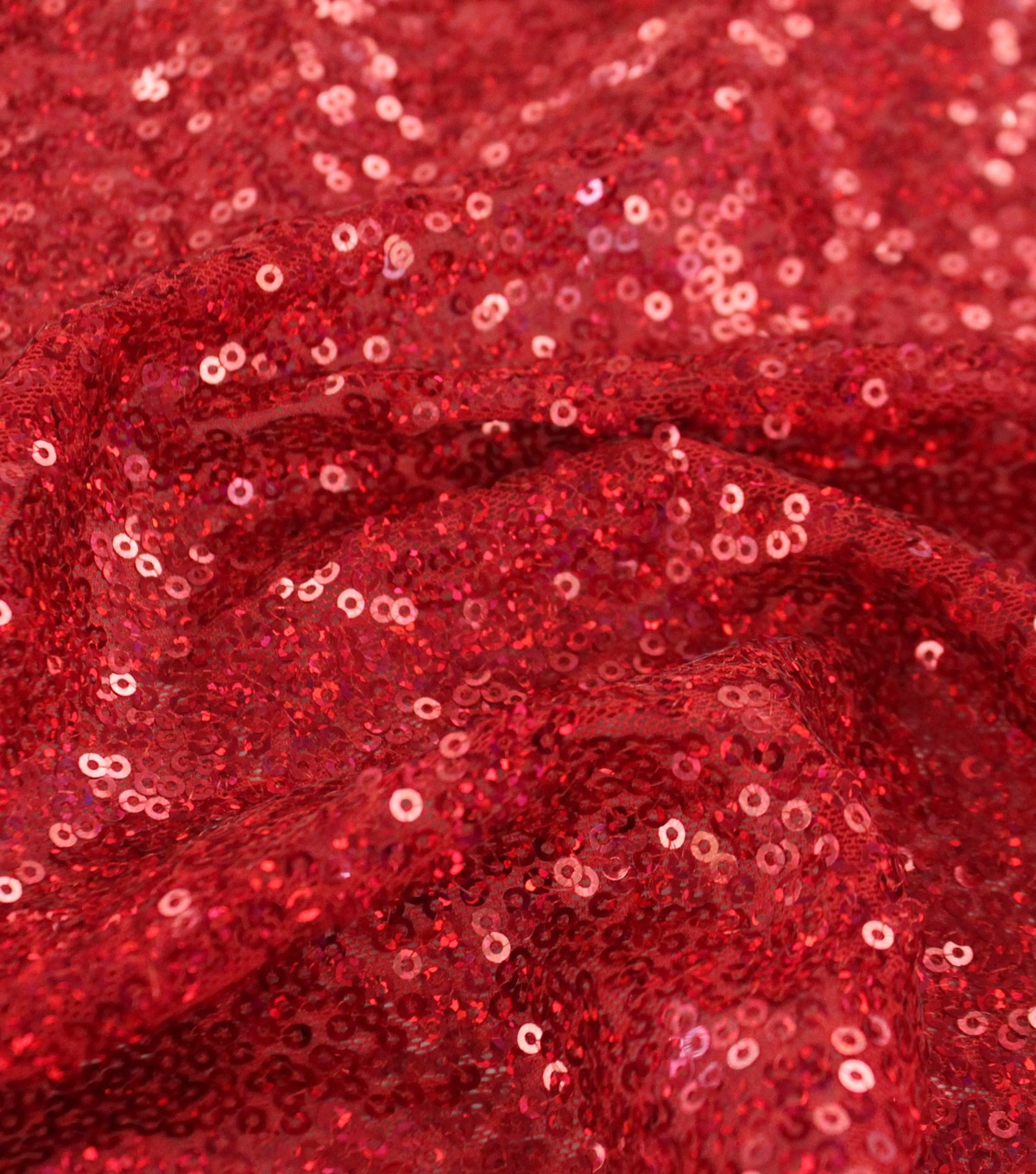 Performance Stretch Sequin Apparel Fabric-Red Flirt Hologram | JOANN
