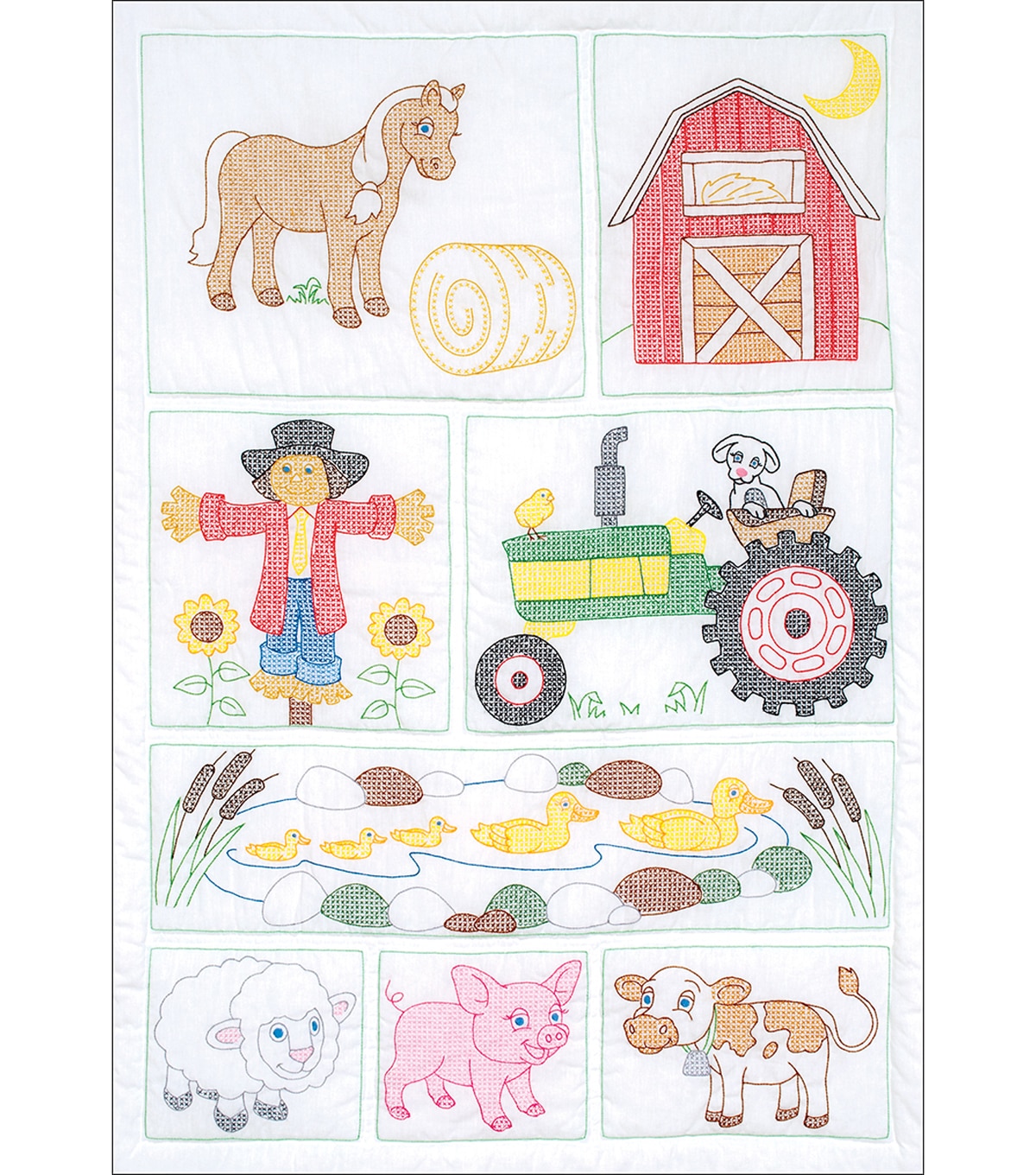 Stamped White Quilt Crib Top 40"X60"-Barn | JOANN