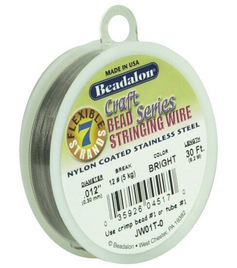 Westrim Craft Series .012 7 Strand Stringing Wire 30ft Silver