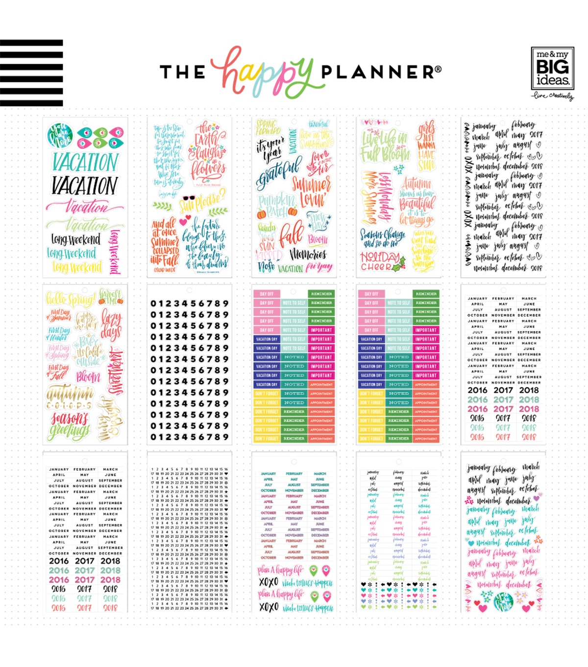 The Happy Planner Sticker SheetsDates & Holidays JOANN
