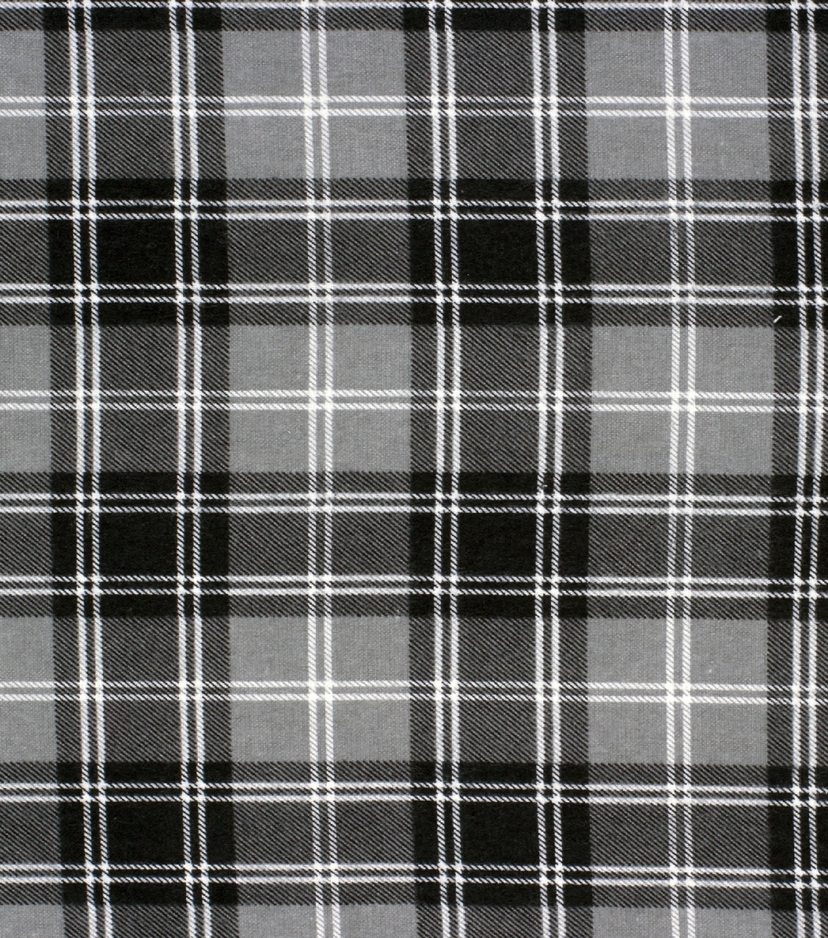 Quilter's Flannel Fabric Plaid Black Gray | JOANN