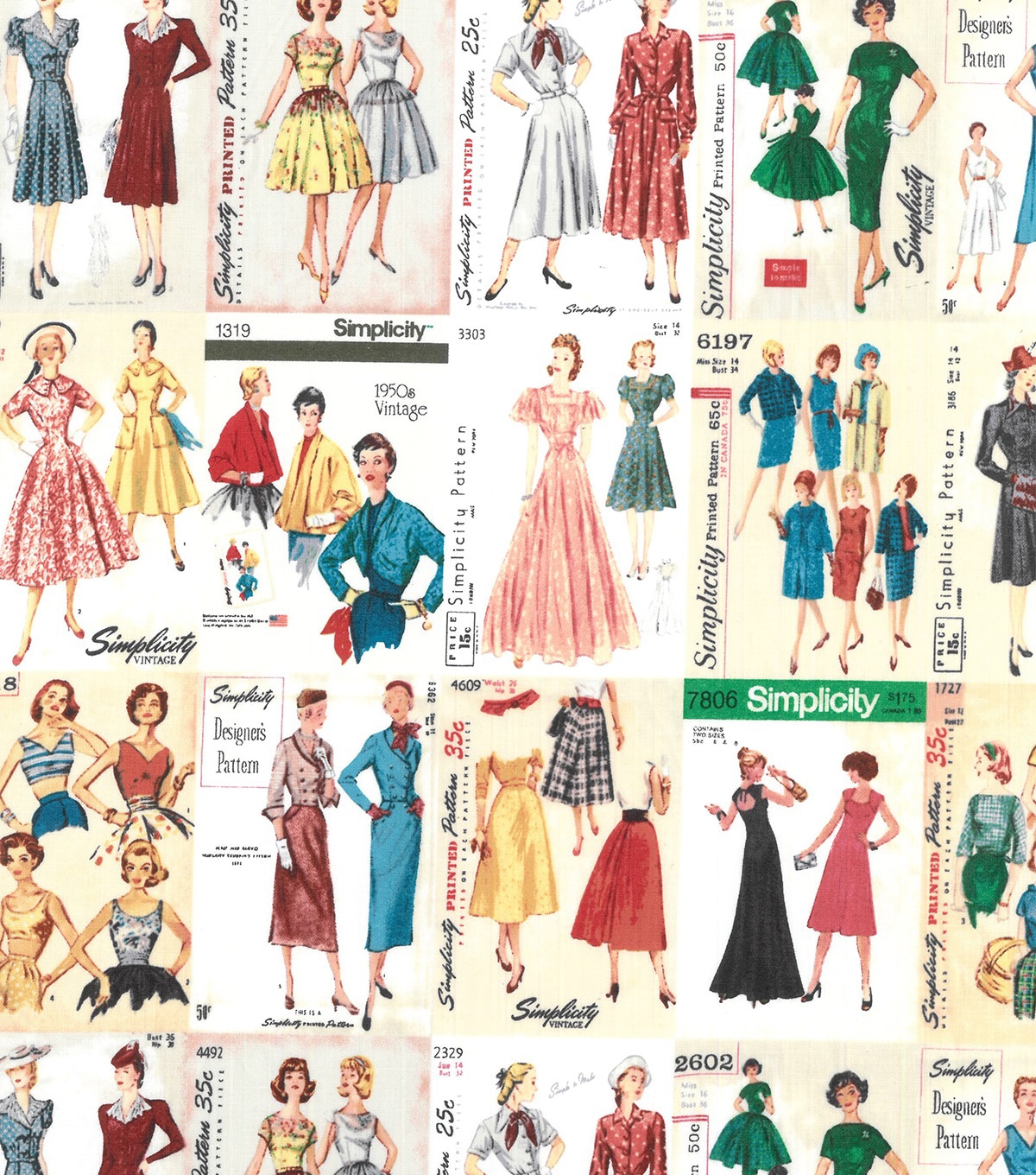 Premium Cotton Fabric Simplicity Vintage Patterns JOANN   16981631alt1 