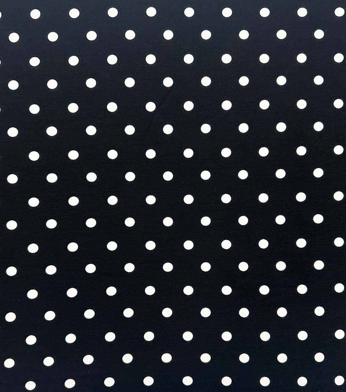 Summer Ponte Knit Fabric 57''-White Dots on Black | JOANN