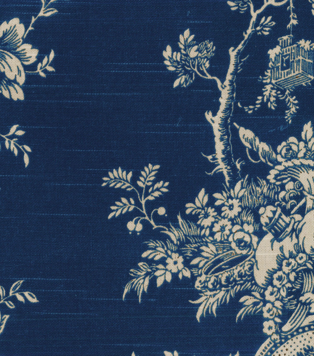 Waverly Upholstery Fabric Country House Toile Indigo Blue ...