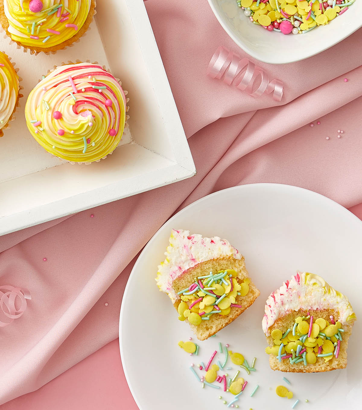 sprinkle surprise cupcakes