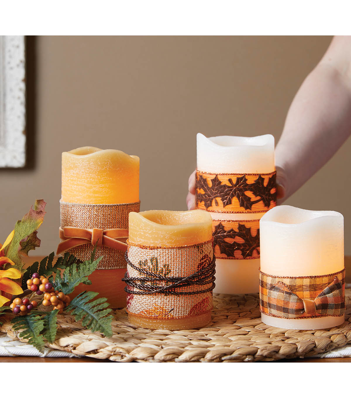 How To Make Fall Ribbon Wrapped Candles | JOANN