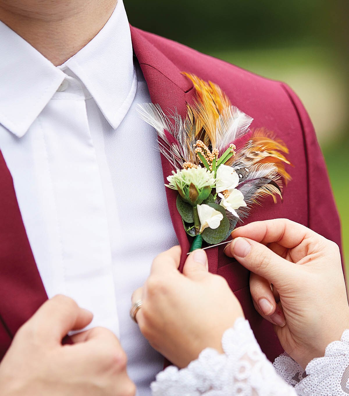 How To Make a Feather Boutonniere JOANN