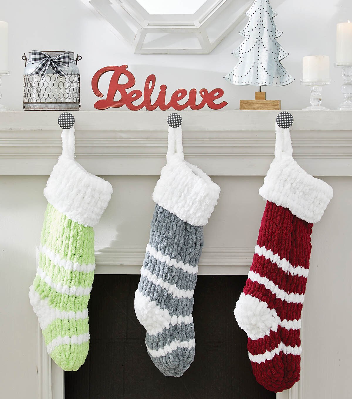 How To Make A Striped Knit Loopy Yarn Stocking Joann