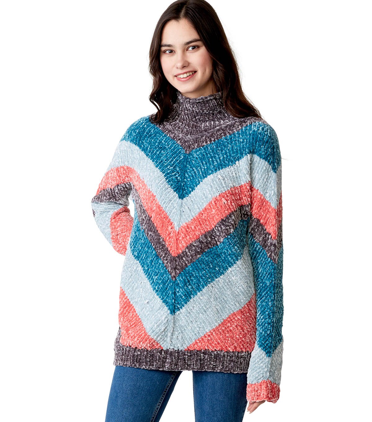 How To Make A Bernat® Velvet Stripes™Chevron Knit Pullover | JOANN